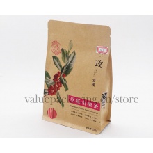 350g kraft paper flat bottom zipperlock doypack for snacks