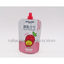 100ml aluminum foil pink spout doypack for yoghourt