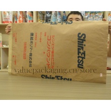 Environmental friendly kraft paper bag for 25kg chemical purpose