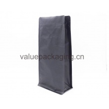 1kg matte black coffee beans bag with degassing valve