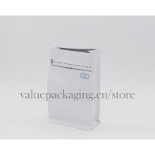 250g white kraft paper box bottom coffee bag with tab zipper