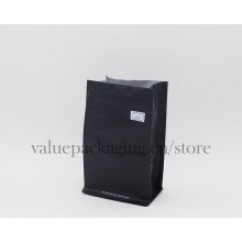 matte black flat bottom aluminum foil pouch for 12oz coffee