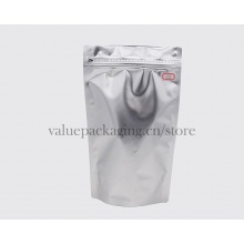 500g matte silver standup zipper pouch for coffee beans