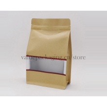 Kraft paper standup pouch with front window for 250g foods