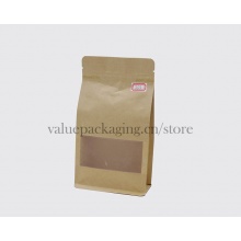 Unprinted Kraft Paper box bottom bag for 250g human foods