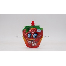 150ml spout pouch in strawberry shape