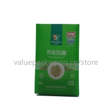 matte green finish quad seal pouch for 280g noodles