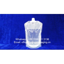 clear transparent standing pouch for 1.25Litre liquid fertilizer 28/410 thread